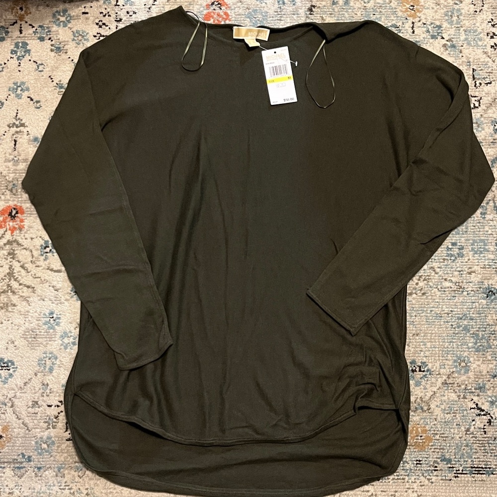 NWT Michael Kors Ivy Green Crew Neck Sweater